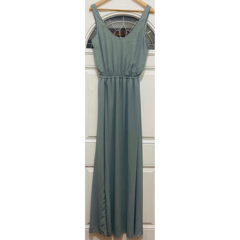 Show Me Your Mumu Maxi Dress Bridesmaid V‎ Neck Sleeveless Green Summer Medium